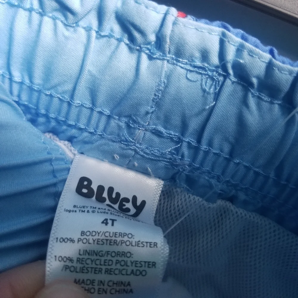 NWT BLUEY KIDS SWIM LONG SLEEVE SHIRT AND SHORT SET 50+ UPF SIZE 4T